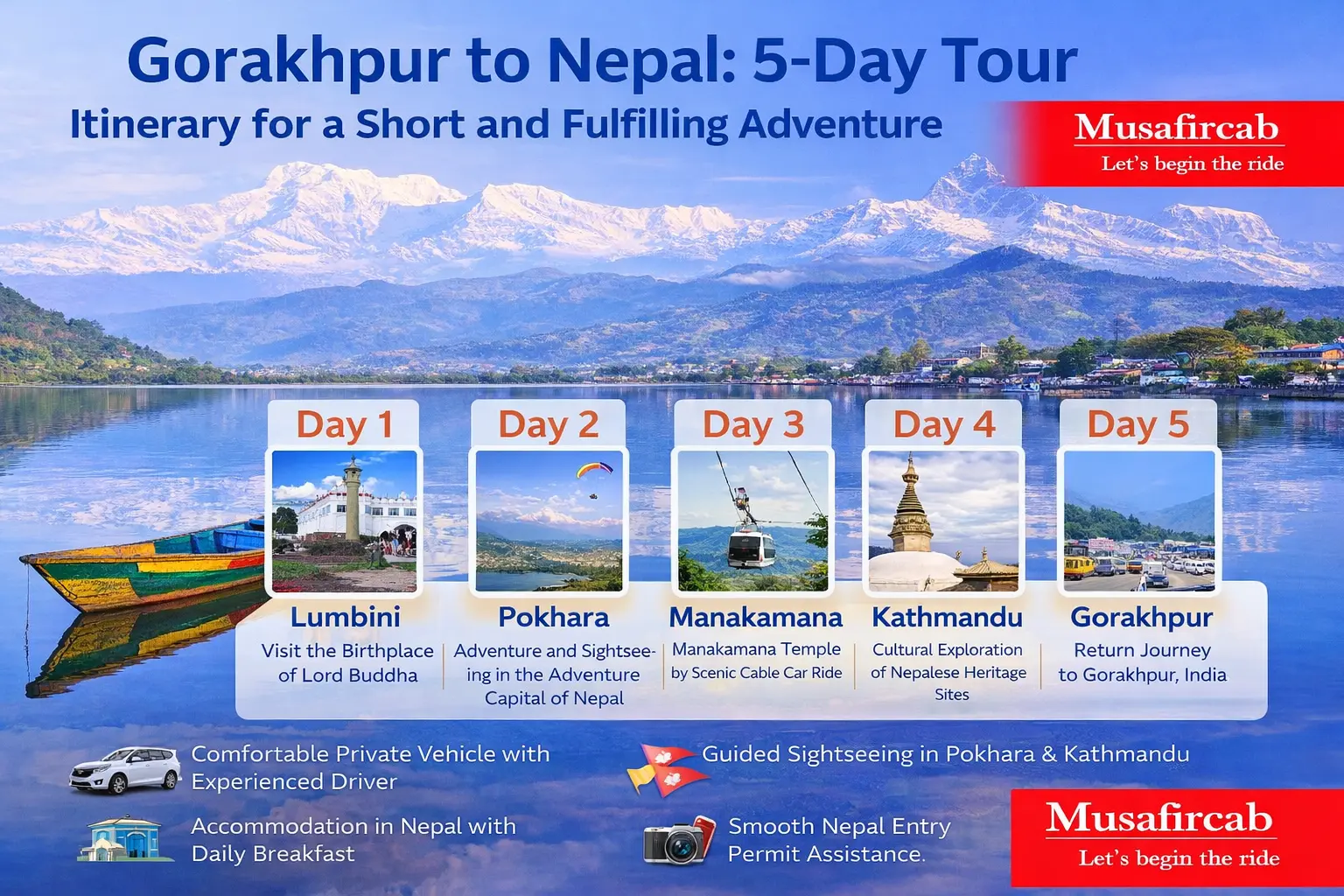 Explore Nepal in 5 Days: Gorakhpur to Nepal Tour Package